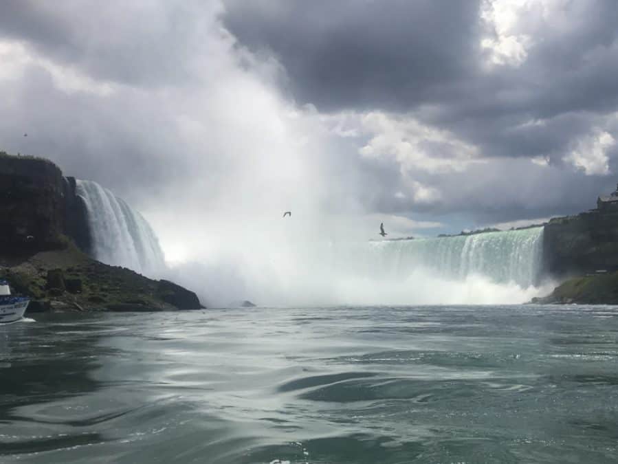 Iconic Niagara Falls, a magnificent natural wonder known for its powerful cascades and mesmerizing beaut