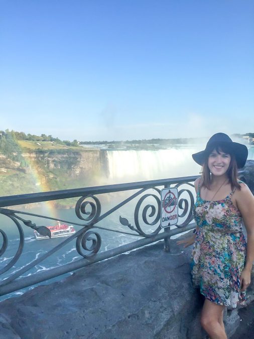 women standing by  Niagara Falls